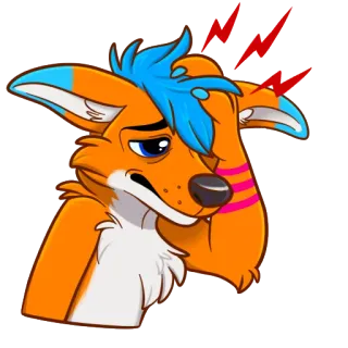 😩 e4c0d937 zorro, dibujos animados, triste, molesto, animal, expresión whatsapp sticker