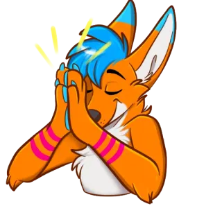 🙏 e6ae08cf Furry, Zorro, Animal, Dibujo animado, Antropomórfico, Personaje, Lindo, Gesto whatsapp sticker