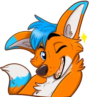 😉 ef2202dc zorro, furry, dibujos animados, feliz, lindo, animal whatsapp sticker