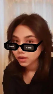😏 5c40e7a3 I don't care ketidakpedulian, kacamata hitam, sikap telegram sticker