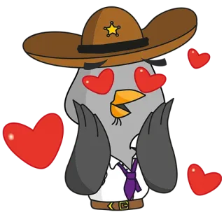 😍 d0335b0f tình yêu, hoạt hình, trái tim, cảnh sát trưởng, miền tây telegram sticker