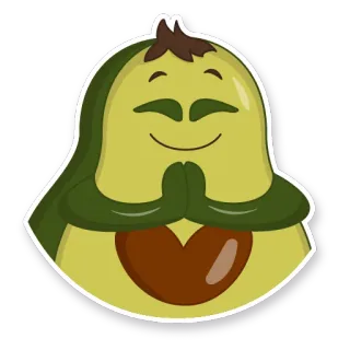 🙏 a600f307 авокадо, еда, фрукт, мир, любовь, сердце, эмодзи whatsapp sticker