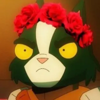 🌹 3034e253 Mooncake Final Space kat, cartoon, ruimte, personage, boos, groen telegram sticker