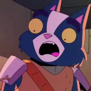😱 c5653b0f Mooncake Final Space kat, cartoon, Final Space, tv serie, animatie, ruimte telegram sticker