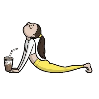 🎈 10f53954 요가, 스트레칭, 운동, 커피, 음료, 만화, 여자 telegram sticker