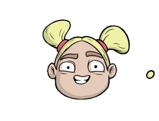 😊 5904206e 만화, 금발 머리, 미소, 양갈래, 인물 사진 telegram sticker