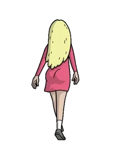 🚶 b1f52b7d 여자, 걷기, 드레스, 금발 머리, 뒷모습 telegram sticker