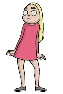 🕺 c39a9a8d 만화, 캐릭터, 금발, 분홍색 드레스 telegram sticker