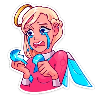 😭 9d20470d ángel, llorando, corazón roto, triste, lágrimas, emocional telegram sticker