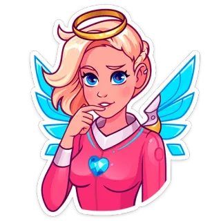 😇 f1983382 Mercy Overwatch videojuego, personaje, femenino, ángel, Overwatch, Mercy telegram sticker
