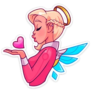 ❤️ fb50544e Mercy Overwatch Mercy, Overwatch, ángel, videojuego, apoyo, sanador telegram sticker
