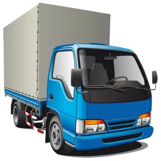 😳 4fafd0b8 truk, transportasi, kendaraan, pengiriman, truk biru, transportasi telegram sticker