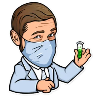 🧪 132812f9 ilmuwan, masker, tabung reaksi, laboratorium, penelitian, medis, dokter telegram sticker