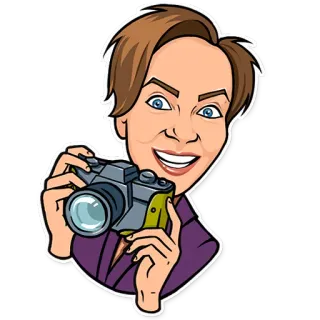 📸 654f7df0 Kartun, Kamera, Fotografer, Potret, Fotografi, Orang telegram sticker