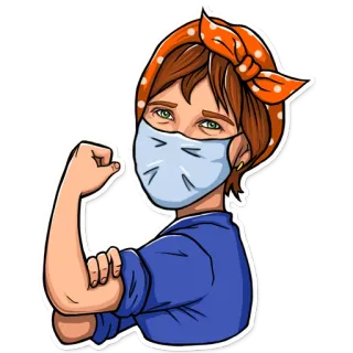 💪 e227277c Rosie si Tukang Rivet, wanita, masker, kita bisa melakukannya, wanita kuat, pemberdayaan, feminisme telegram sticker