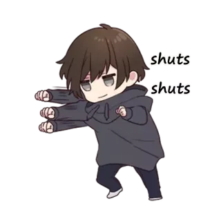 😏 223ae9a8 shuts
shuts animé, chibi, fermé, dessin animé telegram sticker