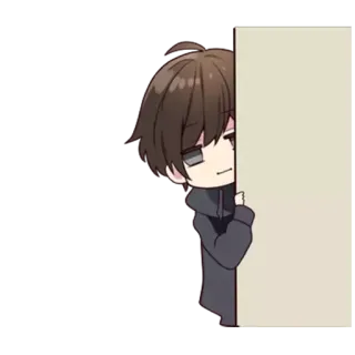 🙁 4c1b4215 Animé, Mignon, Dessin animé, Personnage, Caché, Chibi telegram sticker