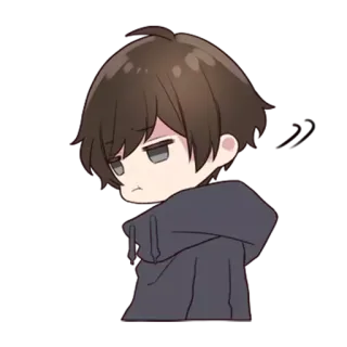 😒 89fbc676 animé, dessin animé, garçon, personnage, sweat à capuche telegram sticker