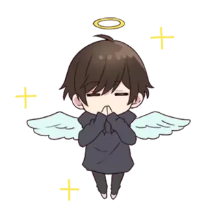 😇 b36bbede ange, mignon, chibi, kawaii, halo, ailes telegram sticker
