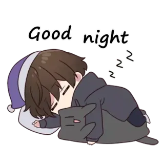 😪 f2bb1669 Good night sommeil, bonne nuit, dessin animé, dormir, animé telegram sticker