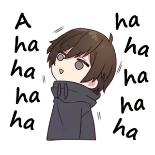 🤣 f611a921 A ha ha ha ha ha animé, rire, dessin animé, personnage telegram sticker
