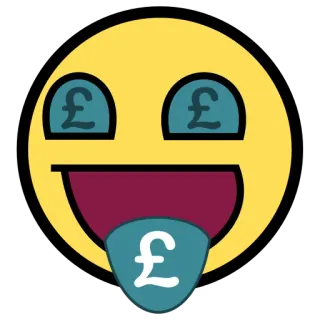 ๐ค 005be221 meme, money, pound, currency, smiley face telegram sticker