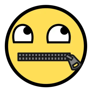 ๐ค 44846beb meme, trollface, shut up, zipper mouth, emoji, internet meme telegram sticker