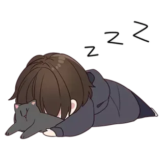 😪 95a7a9dd ZZZ śpiący, kot, słodki, anime, zmęczony, odpoczynek, drzemka telegram sticker