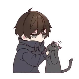 😺 98130dc4 Anime, Kot, Chłopak, Słodki, Kawaii telegram sticker