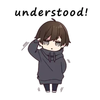 💂‍♂ dc235e22 understood! Anime, Chibi, Zrozumiano, Kreskówka, Chłopak telegram sticker