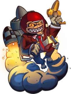 😗 714a06d7 singe, fusée, doigt d'honneur, offensant, geste, dessin animé, animal telegram sticker