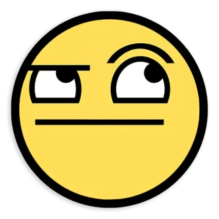 🤔 4bc7bf47 meme, face, expression, smirk, yellow, internet telegram sticker