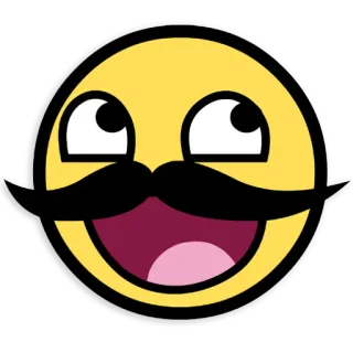 🤓 cd5635cf emoji, meme, mustache, smiley face, trollface telegram sticker