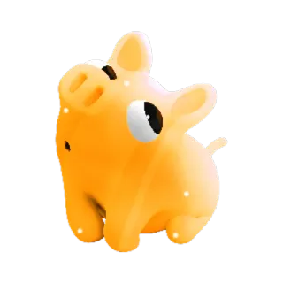 🙄 341a33a7 pig, animal, cute, cartoon, yellow whatsapp sticker