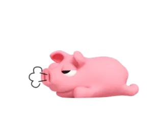 😐 39c87bc7 pig, animal, cute, pink, lazy, toy whatsapp sticker