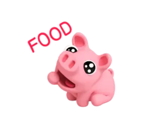 😞 d95afea6 FOOD pig, animal, cute, food whatsapp sticker