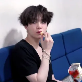 🧩 67a156ea person, snack, food, sitting, indoors, casual wear, portrait telegram sticker