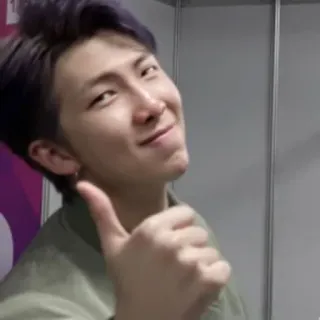 🧩 836d3214 man, thumbs up, portrait, smile, kpop, positive telegram sticker