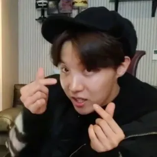 🧩 cf744c26 k-pop, finger heart, person, j-hope telegram sticker