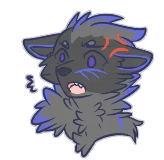 😠 93be6164 wolf, angry, cartoon, furry, animal, expression, character telegram sticker