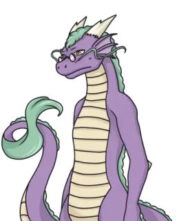 🙁 05d6b28e дракон, антропоморфный, очки, мультфильм, фэнтези, персонаж telegram sticker