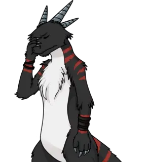 😒 482d026a Фурри, Монстр, Антро, Грустный, Плачущий telegram sticker