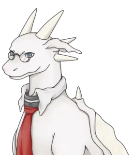 🙂 4a5d4ee0 дракон, фурри, антропоморфный, очки, галстук, рептилия telegram sticker