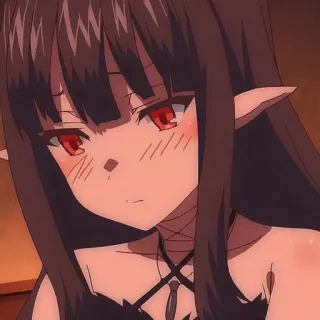 😳 16310920 anime, elf, girl, red eyes, cute, blushing whatsapp sticker