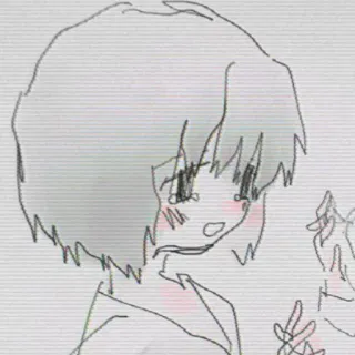 🥲 36e5dde9 anime, sketch, girl, cartoon whatsapp sticker