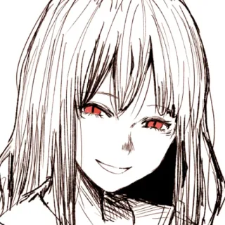 🙃 57b3c20f anime, girl, woman, manga, red eyes, illustration, portrait whatsapp sticker