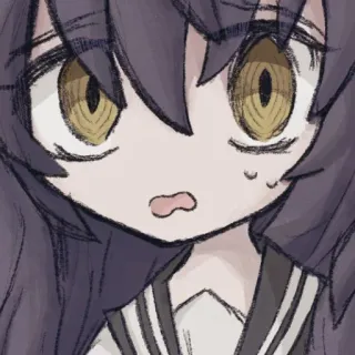 😮 82d5860a anime, manga, girl, cartoon, portrait, cute, illustration, drawing whatsapp sticker