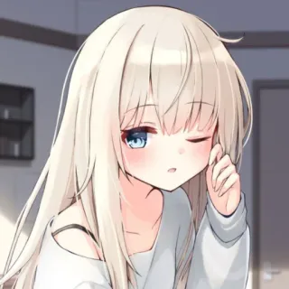 🌄 8306b926 anime girl, illustration, cute, portrait, female, blond hair whatsapp sticker