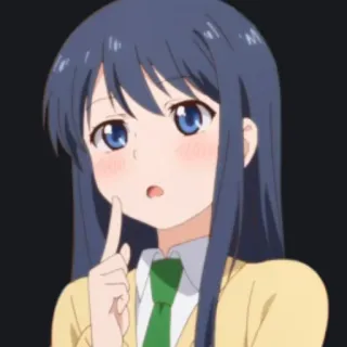 🤔 d3def311 anime, girl, cartoon, thinking, cute, character, illustration whatsapp sticker