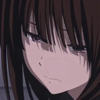 😒 fd0283f8 anime, girl, sad, cute, illustration, drawing, manga, portrait whatsapp sticker